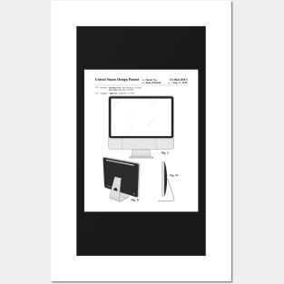 iMac Computer Patent - Apple Fan Tech Home Office Art - White Posters and Art